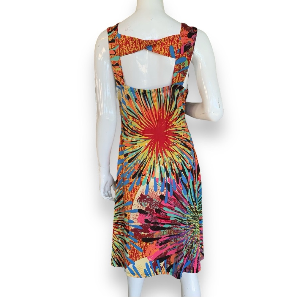 Touch Express Multicolored Feather Print Sundress… - image 3